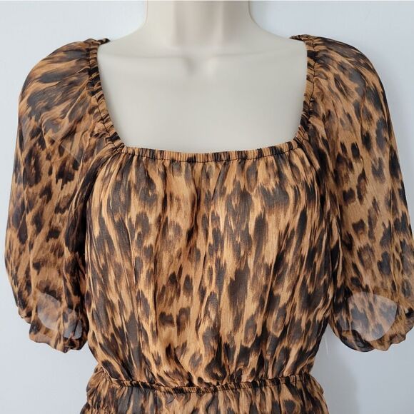 Steve Madden Leopard Print Square Neck Peplum Top NWOT - Picture 5 of 6